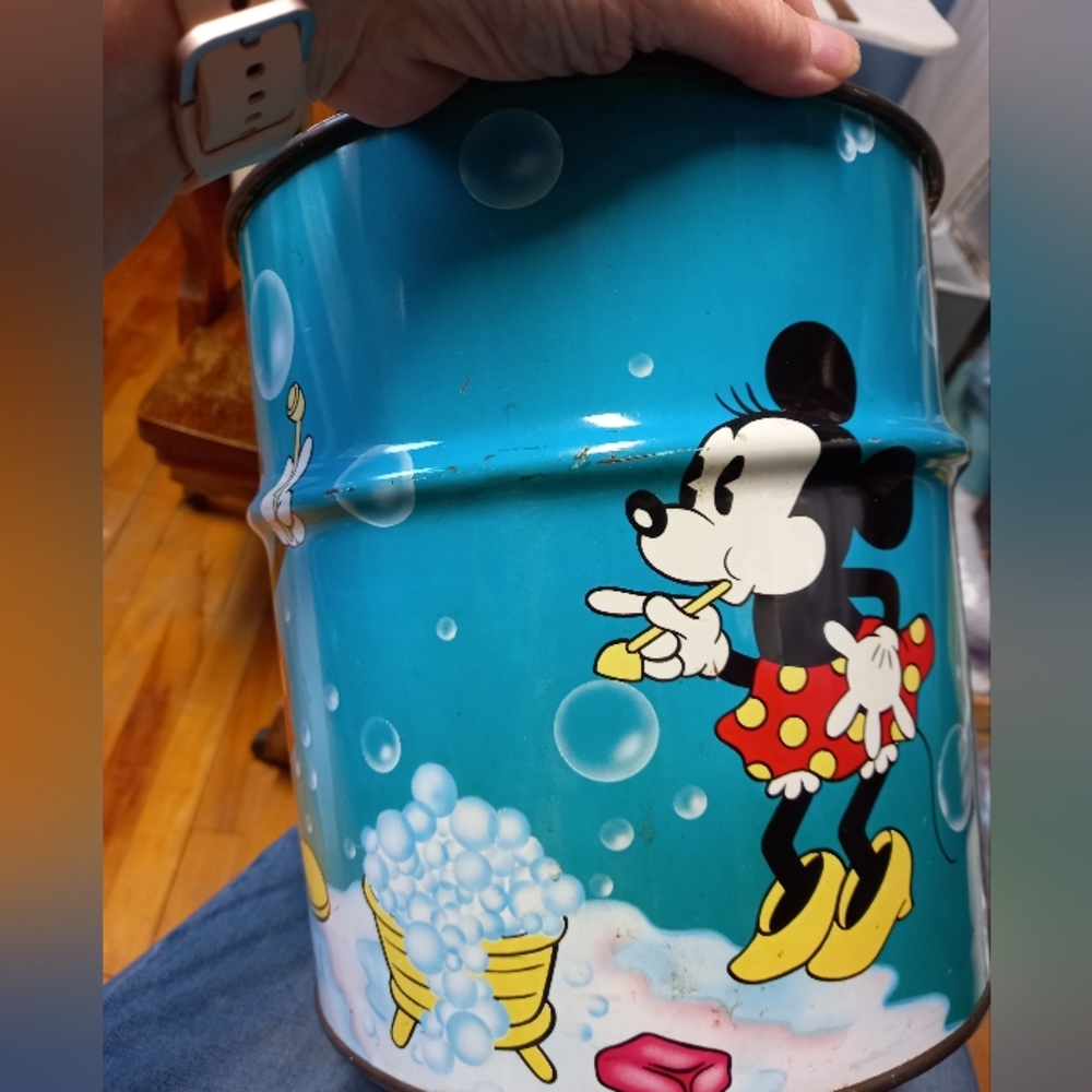 Rare Vintage Walt Disney Mickey Minnie Mouse Metal Bucket - Picture 6 of 12